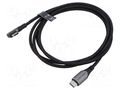 Cable; USB 2.0; USB C plug,USB C angled plug,both sides; 1.5m VENTION TRAHG