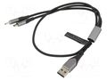 Cable; USB 2.0; USB A plug,USB B micro plug,USB C plug; 0.5m VENTION CQGHD