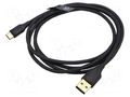 Cable; USB 2.0; USB A plug,USB C plug; gold-plated; 1.5m; black VENTION CTFBG