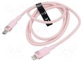 Cable; USB 2.0; Apple Lightning plug,USB C plug; nickel plated VENTION LALPF