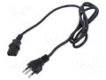 Cable; 3x0.75mm2; IEC C13 female,NBR 14136 (N) plug; PVC; 1.8m POS POSAC-C13BRA18
