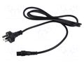 Cable; 3x0.75mm2; AS/NZS 3112 (I) plug,IEC C5 female; PVC; 1.8m POS POSAC-C5AS/NZS18