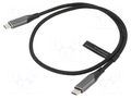 Cable; USB 3.1; USB C plug,both sides; nickel plated; 0.5m; black VENTION TAHHD