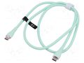 Cable; USB 2.0; USB C plug,both sides; nickel plated; 1m; green VENTION TAWGF