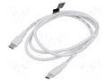 Cable; USB 2.0; USB C plug,both sides; nickel plated; 1m; white VENTION TAXWF