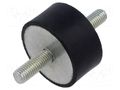 Vibration damper; M10; Ø: 50mm; rubber; L: 25mm; Thread len: 28mm ELESA+GANTER EG-411386