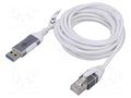 Cable; slim,USB 3.0; RJ45 plug,USB A plug; nickel plated; 3m GOOBAY GOOBAY-74380