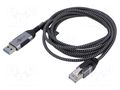 Cable; slim,USB 3.0; RJ45 plug,USB A plug; nickel plated; 2m GOOBAY GOOBAY-74395