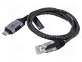 Cable; slim,USB 3.1; RJ45 plug,USB C plug; nickel plated; 1m GOOBAY GOOBAY-74401