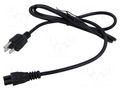 Cable; 3x18AWG; IEC C5 female,NEMA 5-15 (B) plug; PVC; 1.8m; 2.5A POS POSAC-C5US18