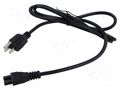 Cable; 3x18AWG; IEC C5 female,NEMA 5-15 (B) plug; PVC; 1.8m; 2.5A POS POSAC-C5US18