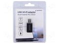 PC extension card: WiFi network; USB A plug; USB 3.0; black GEMBIRD WNP-UA1300-03