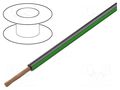 Wire; FLRY-A; 1x0.35mm2; stranded; Cu; PVC; black-green; 60V BQ CABLE FLRY-A0.35-BK/GR