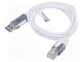 Cable; slim,USB 3.0; RJ45 plug,USB A plug; nickel plated; 7.5m GOOBAY GOOBAY-74382