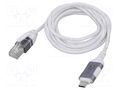 Cable; slim,USB 3.1; RJ45 plug,USB C plug; nickel plated; 5m GOOBAY GOOBAY-74389