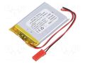 Re-battery: Li-Po; 3.7V; 750mAh; cables,JST SYP-02T-1 socket AKYGA BATTERY AKY-LP443450