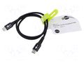 Cable; USB 2.0; USB C plug,both sides; 0.5m; black; silicone; 60W GOOBAY GOOBAY-73952