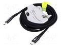 Cable; USB 2.0; USB C plug,both sides; 2m; black; 0.48Gbps; 60W; 3A Goobay GOOBAY-73954