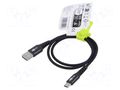Cable; USB 2.0; USB A plug,USB C plug; 0.5m; black; silicone; 60W GOOBAY GOOBAY-74525