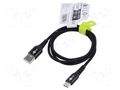 Cable; USB 2.0; USB A plug,USB C plug; 1m; black; silicone; 60W; 3A GOOBAY GOOBAY-74526