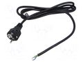 Cable; 3x1.5mm2; CEE 7/7 (E/F) plug angled,wires; PVC; 3m; black POS POSAC-16/7/7L-30B