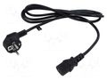 Cable; 3x0.75mm2; CEE 7/7 (E/F) plug angled,IEC C13 female; PVC POS POSAC-C13-EUL18