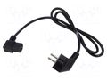 Cable; 3x0.75mm2; PVC; 1.2m; black; 10A; 250V POS POSAC-C13L-EUL12
