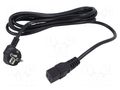 Cable; 3x1.5mm2; CEE 7/7 (E/F) plug angled,IEC C19 female; PVC POS POSAC-C19-EUL30