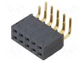 Connector: pin strips; socket; female; PIN: 10; angled 90°; THT SAMTEC SSW-105-02-G-D-RA