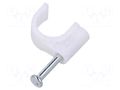 Holder; natural; on round cable; 100pcs; with a nail; 8mm TIE10 TTCC-R8
