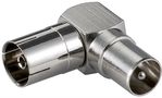 Coaxial Angle Adapter: Coaxial Socket > Coaxial Plug 90° - metal adapter plug 11391