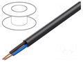 Wire; H05RN-F; 2x1mm2; stranded; Cu; rubber; black; 300V,500V HELUKABEL H05RN-F2X1