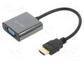 Adapter; D-Sub 15pin HD socket,HDMI plug; black; black SAVIO SAVAK-75
