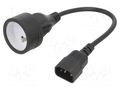 Cable; 3x0.75mm2; CEE 7/5 (E) socket,IEC C14 male; PVC; 0.15m SAVIO SAVKABELCL-180