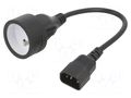 Cable; 3x0.75mm2; CEE 7/5 (E) socket,IEC C14 male; PVC; 0.15m SAVIO SAVKABELCL-180