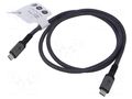 Cable; USB 4.0; USB C plug,both sides; 1m; black,grey; 4K,8K,HDR GOOBAY GOOBAY-74211