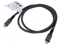 Cable; Thunderbolt 3,Thunderbolt 4,USB 4.0; 1m; black,grey; PVC GOOBAY GOOBAY-74211