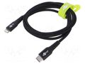 Cable; USB 2.0; Apple Lightning plug,USB C plug; 1m; black; 60W Goobay GOOBAY-74515