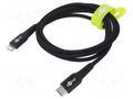 Cable; USB 2.0; Apple Lightning plug,USB C plug; 1m; black; 60W Goobay GOOBAY-74515