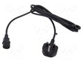 Cable; 3x1mm2; BS 1363 (G) plug,IEC C13 female; PVC; 3m; black POS POSAC-C13-10/UK30