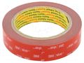 Tape: fixing; W: 25mm; L: 5.5m; Thk: 0.6mm; acrylic; grey; 36N/cm 3M 3M-060GF-25-5.5