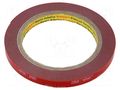 Tape: fixing; W: 9mm; L: 5.5m; Thk: 0.6mm; acrylic; grey; 36N/cm 3M 3M-060GF-9-5.5