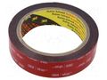 Tape: fixing; W: 25mm; L: 5.5m; Thk: 0.4mm; acrylic; 121°C,max.149°C 3M 3M-5915-25-5.5