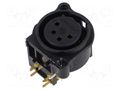 Connector: XLR; socket; female; PIN: 4; angled 90°; THT; black; 6A NEUTRIK NTR-NC4FAH-0