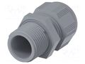 Cable gland; without nut,with long thread; M20; 1.5; IP68; grey TE Connectivity 1SNG601053R0000