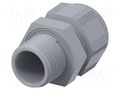 Cable gland; without nut,with long thread; M20; 1.5; IP68; grey TE Connectivity 1SNG601074R0000