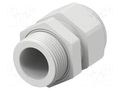 Cable gland; without nut; PG16; IP68; polyamide; light grey TE Connectivity 1SNG618019R0000
