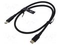 Cable; USB 2.0; USB C plug,both sides; nickel plated; 0.5m; black VENTION TAUBD