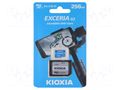 Memory card; microSDHC; R: 100MB/s; Class 10 UHS U1; 256GB KIOXIA LMEX2L256GG2