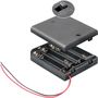 4x AA (Mignon) Battery Holder, black - Loose cable ends, switchable, water-repellent 11473